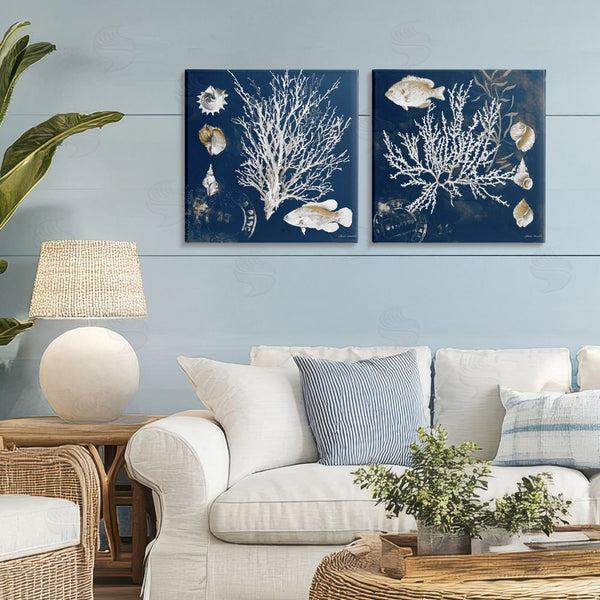 Stupell Industries Lanie Loreth | Navy Coral Medley Wall Art
