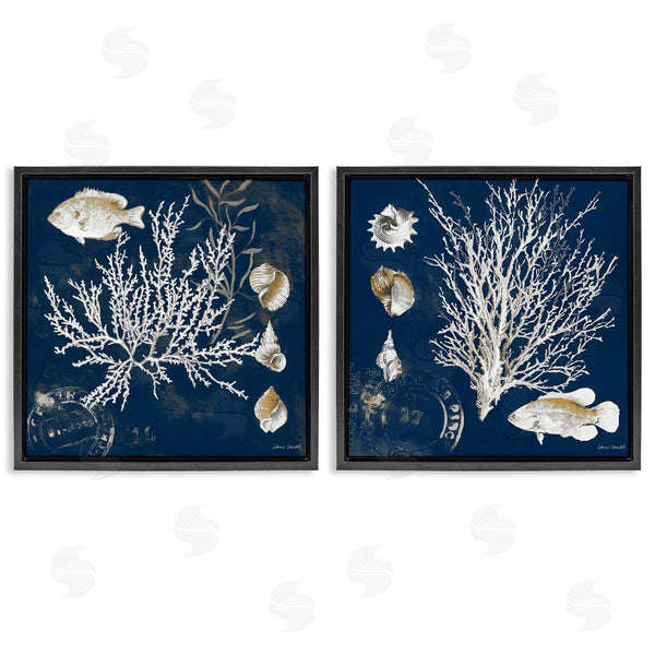 Stupell Industries Lanie Loreth | Navy Coral Medley Wall Art