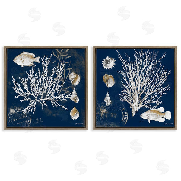 Stupell Industries Lanie Loreth | Navy Coral Medley Wall Art