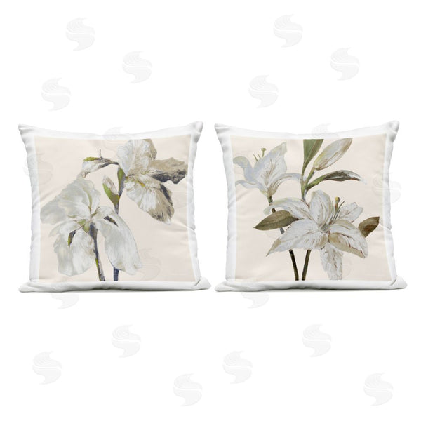 Stupell Industries Lanie Loreth | Neutral Irises & Lilies Throw Pillow