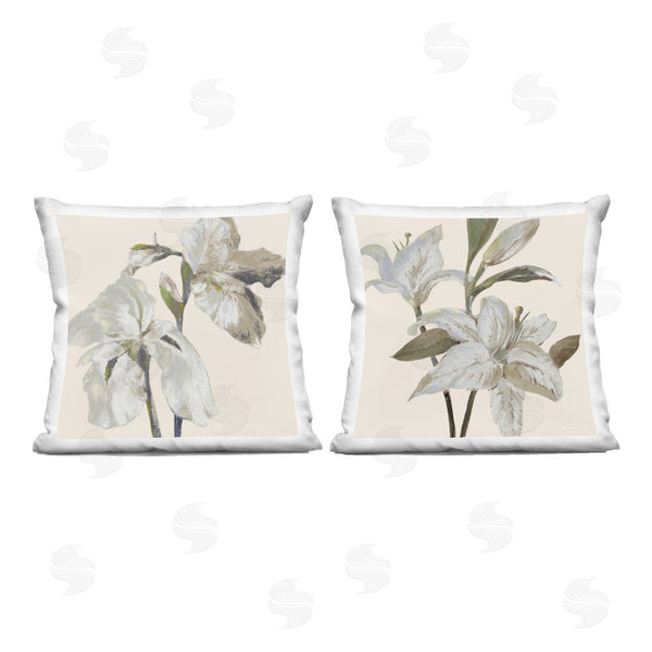 stupell industries Lanie Loreth | Neutral Irises & Lilies Throw Pillow