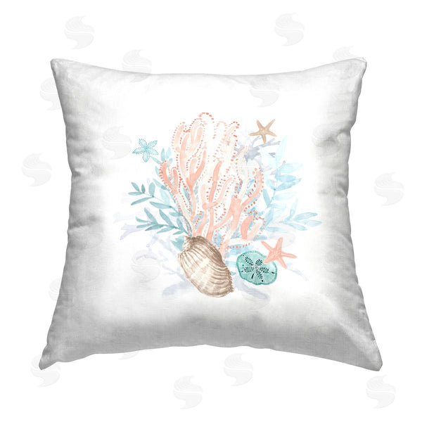 stupell industries Lanie Loreth | Ocean Coral Aquatic Life Printed Throw Pillow