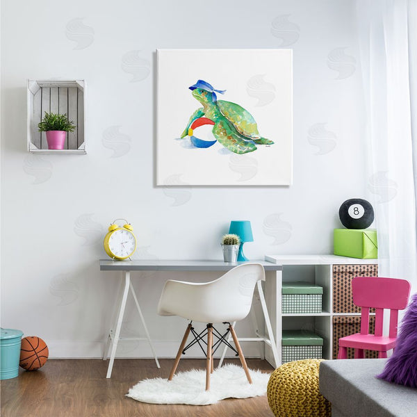 Stupell Industries Lanie Loreth | Ocean Tortoise Playful Beach Ball Aquatic Turtle Wall Art