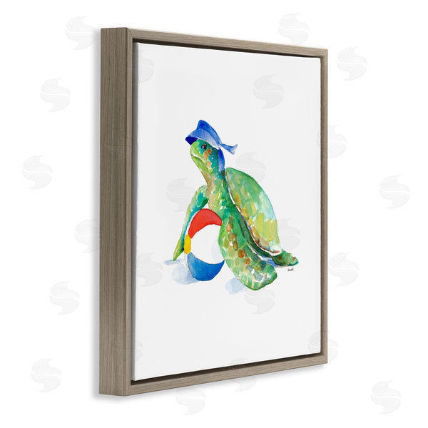 Stupell Industries Lanie Loreth | Ocean Tortoise Playful Beach Ball Aquatic Turtle Wall Art