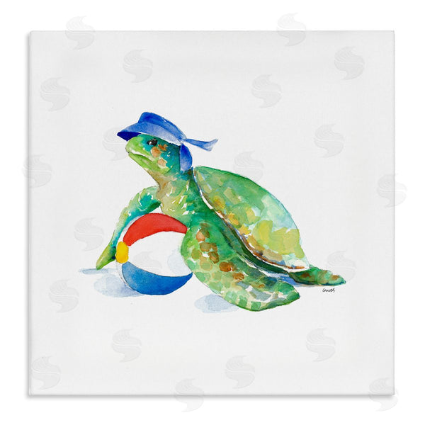 stupell industries Lanie Loreth | Ocean Tortoise Playful Beach Ball Aquatic Turtle Wall Art