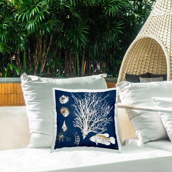Stupell Industries Lanie Loreth | Oceanic Medley On Blue Throw Pillow