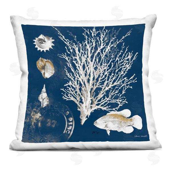 stupell industries Lanie Loreth | Oceanic Medley on Blue Throw Pillow
