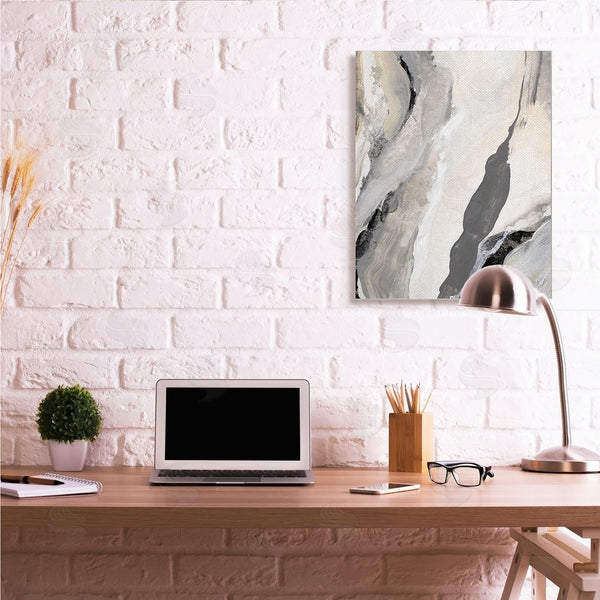 Stupell Industries Lanie Loreth | Paint Stroke Movement Abstraction Grey Beige Wall Art
