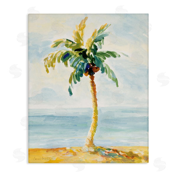 stupell industries Lanie Loreth | Palm Tree with Coconuts on Beach Sand
