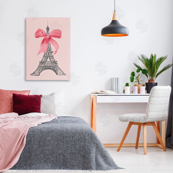 Stupell Industries Lanie Loreth | Pink Bow On Eiffel Tower Wall Art