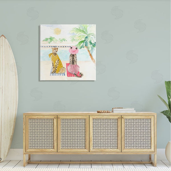 Stupell Industries Lanie Loreth | Pool Side Cheetahs Fun Wildlife Wall Art