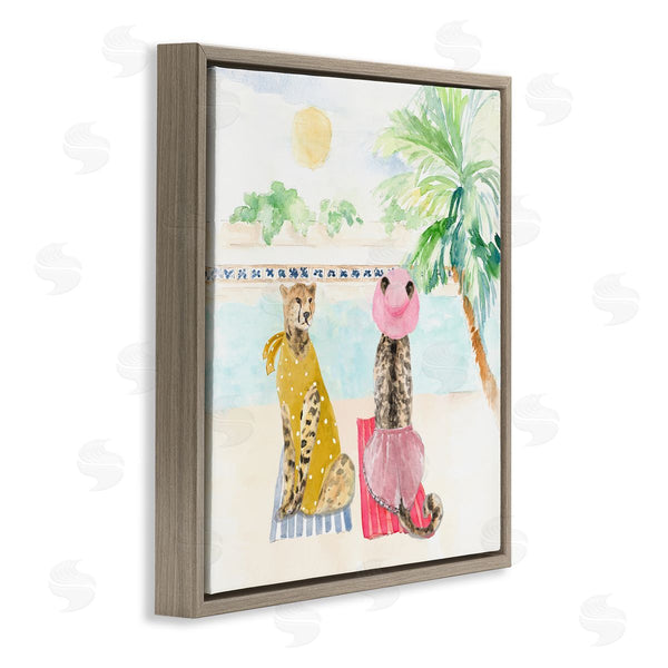 Stupell Industries Lanie Loreth | Pool Side Cheetahs Fun Wildlife Wall Art