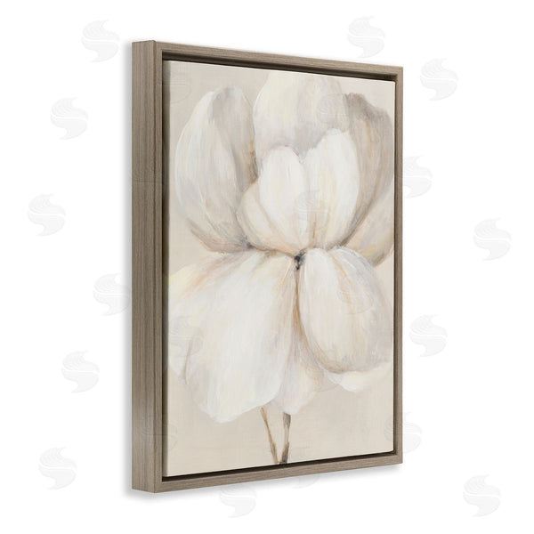 Stupell Industries Lanie Loreth | Puffy White Flower Traditional Floral Petal Painting Wall Art