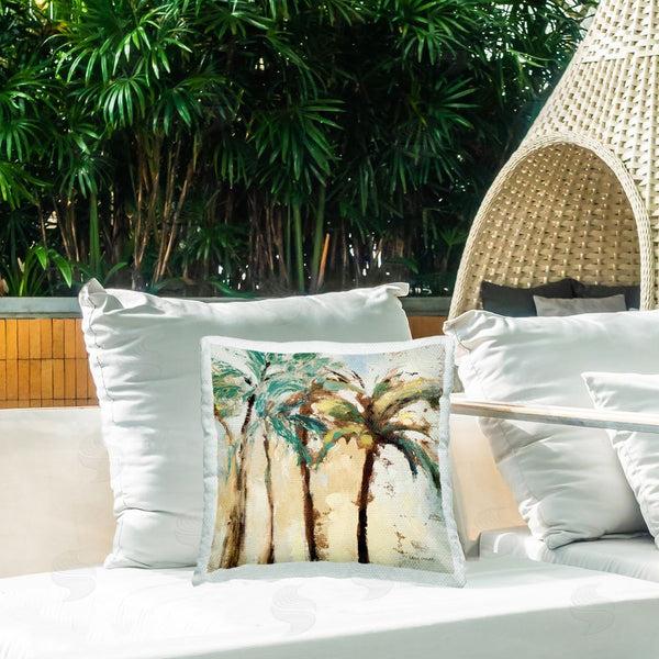 Stupell Industries Lanie Loreth | Rustic Brushed Palm Trees Printed Throw Pillow