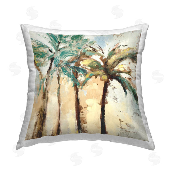 stupell industries Lanie Loreth | Rustic Brushed Palm Trees Printed Throw Pillow