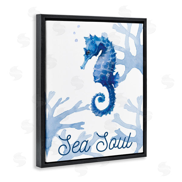 Stupell Industries Lanie Loreth | Sea Soul Sentiment Tranquil Blue Seahorse Ocean Coral Wall Art