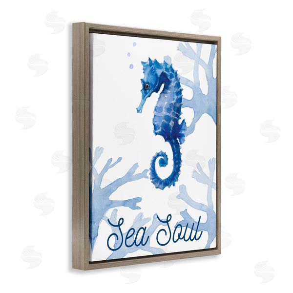 Stupell Industries Lanie Loreth | Sea Soul Sentiment Tranquil Blue Seahorse Ocean Coral Wall Art