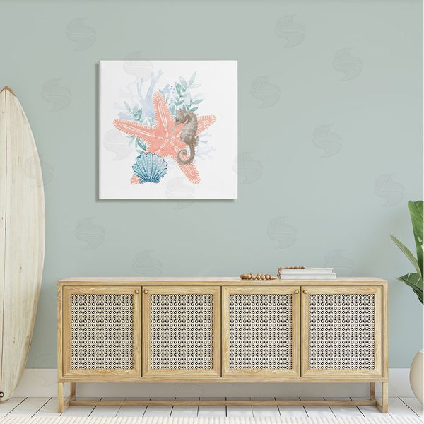 Stupell Industries Lanie Loreth | Seahorse Starfish Layered Coral Wall Art