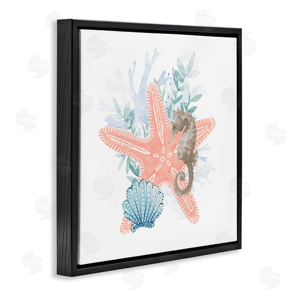 Stupell Industries Lanie Loreth | Seahorse Starfish Layered Coral Wall Art