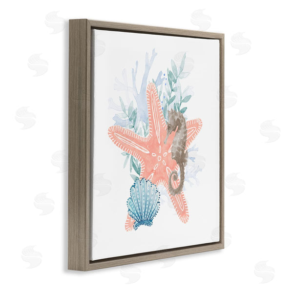 Stupell Industries Lanie Loreth | Seahorse Starfish Layered Coral Wall Art