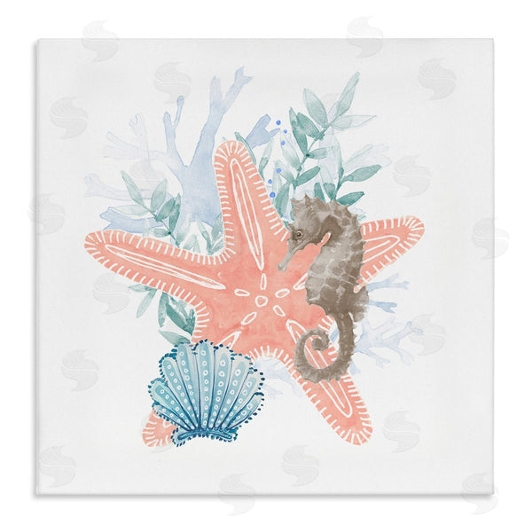 stupell industries Lanie Loreth | Seahorse Starfish Layered Coral Wall Art