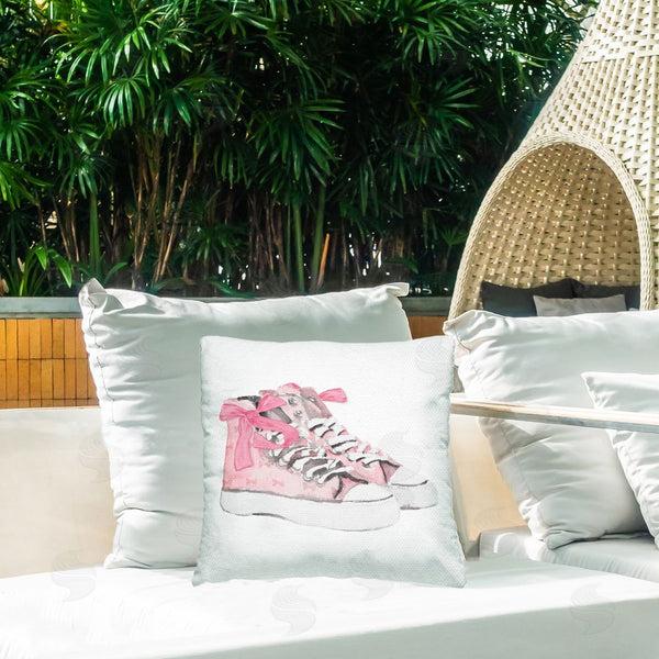Stupell Industries Lanie Loreth | Simple Pink Bow Sneakers Printed Throw Pillow