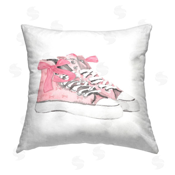 stupell industries Lanie Loreth | Simple Pink Bow Sneakers Printed Throw Pillow