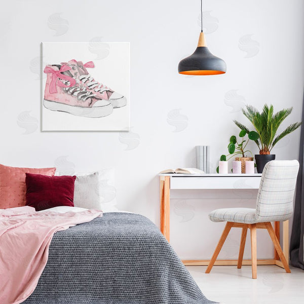 Stupell Industries Lanie Loreth | Simple Pink Bow Sneakers Wall Art