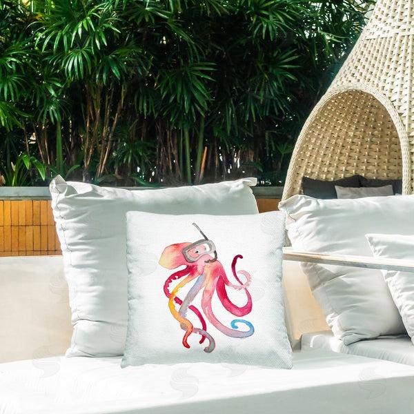 Stupell Industries Lanie Loreth | Snorkel Mask Octopus Printed Throw Pillow