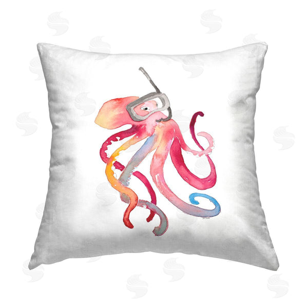 stupell industries Lanie Loreth | Snorkel Mask Octopus Printed Throw Pillow
