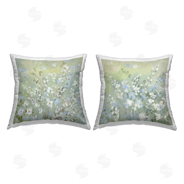 Stupell Industries Lanie Loreth | Soft Wildflowers On Green Printed Throw Pillow Set