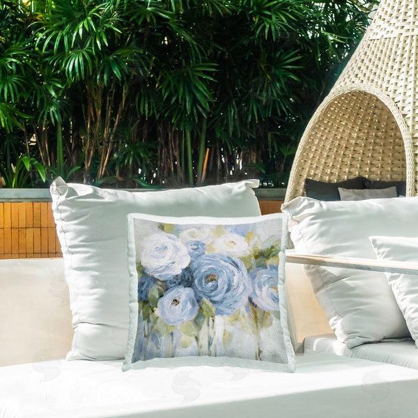 Stupell Industries Lanie Loreth | Softly Blooming In Blue Throw Pillow