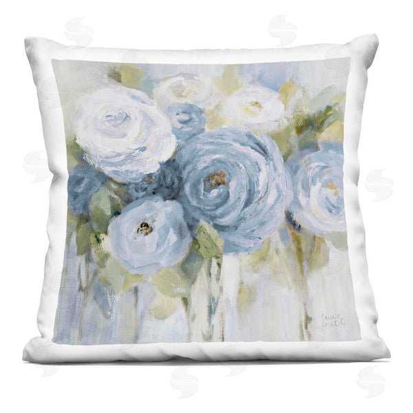 stupell industries Lanie Loreth | Softly Blooming in Blue Throw Pillow