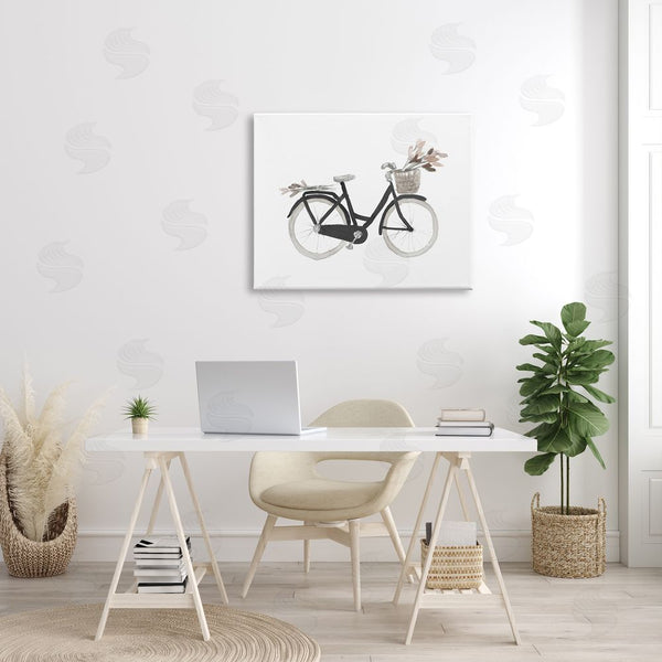 Stupell Industries Lanie Loreth | Spring Floral Bicycle Basket Minimal Over White Wall Art