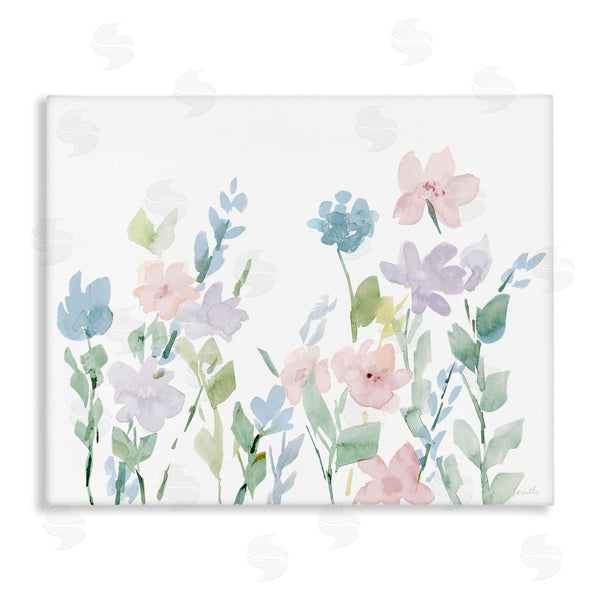stupell industries Lanie Loreth | Spring Meadow Florals Soft Pink Purple Watercolor Flowers Wall Art