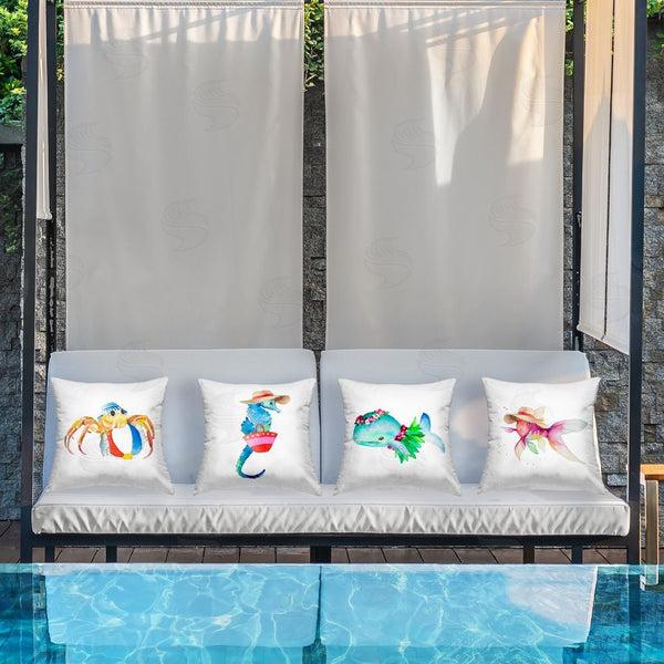 Stupell Industries Lanie Loreth | Summer Beach Animals Printed Throw Pillow Set