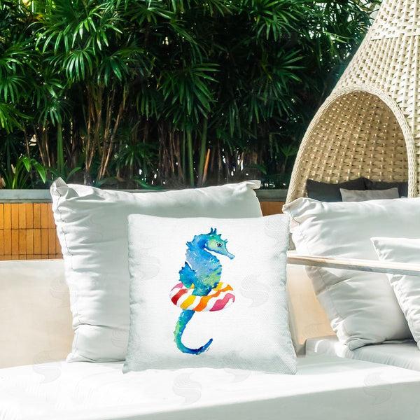 Stupell Industries Lanie Loreth | Summer Float Seahorse Printed Throw Pillow