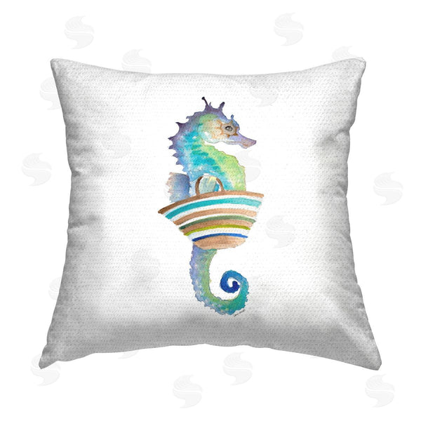 Stupell Industries Lanie Loreth | Summer Ready Seahorse Printed Throw Pillow