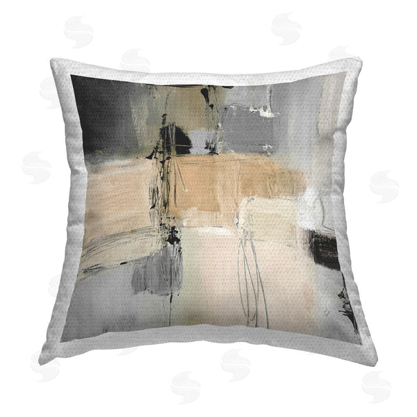 Stupell Industries Lanie Loreth | Tan & Grey Rustic Collage Printed Throw Pillow