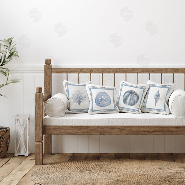 Stupell Industries Lanie Loreth | Teal Coastal Borders Throw Pillow