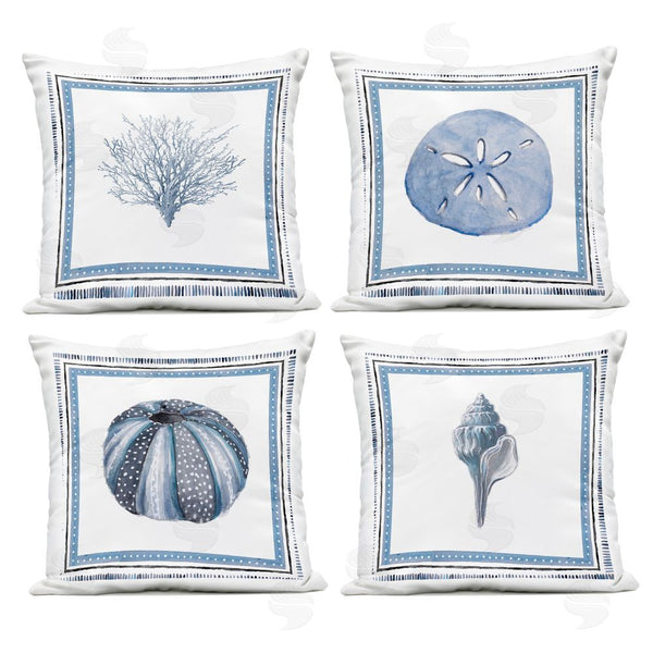 Stupell Industries Lanie Loreth | Teal Coastal Borders Throw Pillow