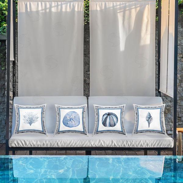 Stupell Industries Lanie Loreth | Teal Coastal Borders Throw Pillow