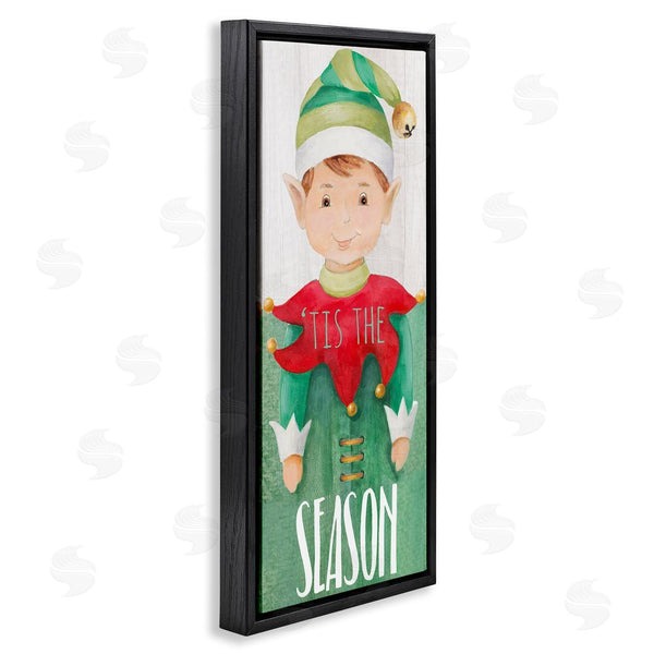 Stupell Industries Lanie Loreth | Tis The Season Green Christmas Elf Bell Hat Wall Art