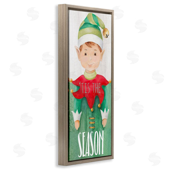 Stupell Industries Lanie Loreth | Tis The Season Green Christmas Elf Bell Hat Wall Art