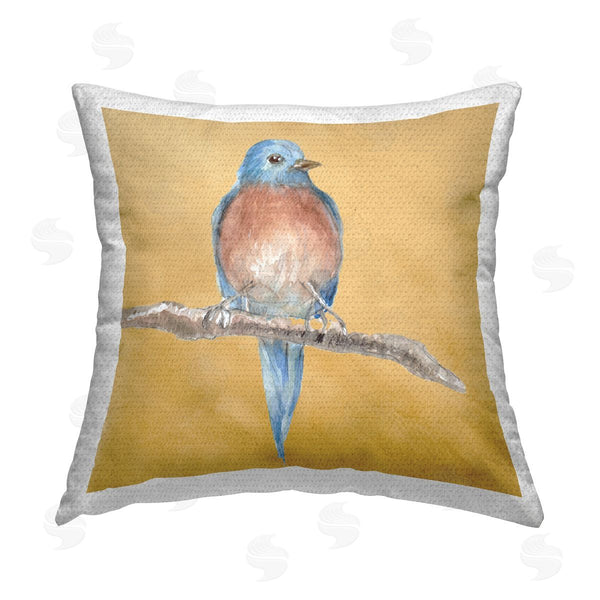 Stupell Industries Lanie Loreth | Traditional Bluebird Perched Printed Throw Pillow