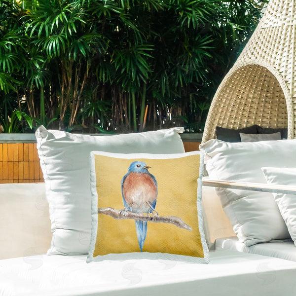 Stupell Industries Lanie Loreth | Traditional Bluebird Perched Printed Throw Pillow