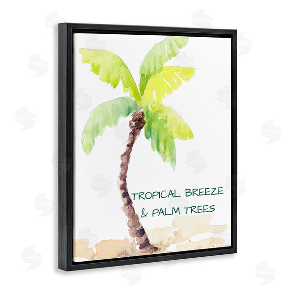 Stupell Industries Lanie Loreth | Tropical Breeze & Palm Trees Phrase Soft Beach Wall Art