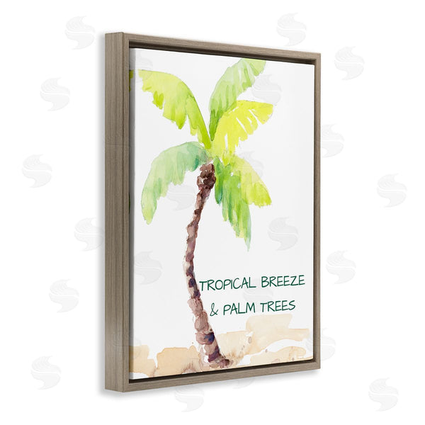 Stupell Industries Lanie Loreth | Tropical Breeze & Palm Trees Phrase Soft Beach Wall Art