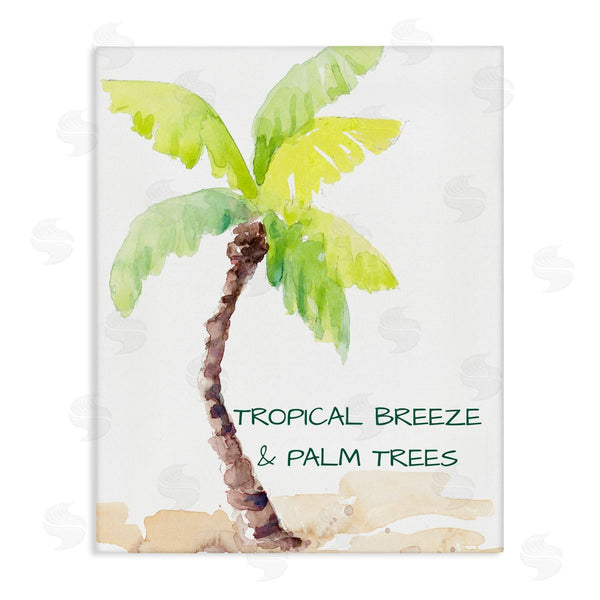 stupell industries Lanie Loreth | Tropical Breeze & Palm Trees Phrase Soft Beach Wall Art