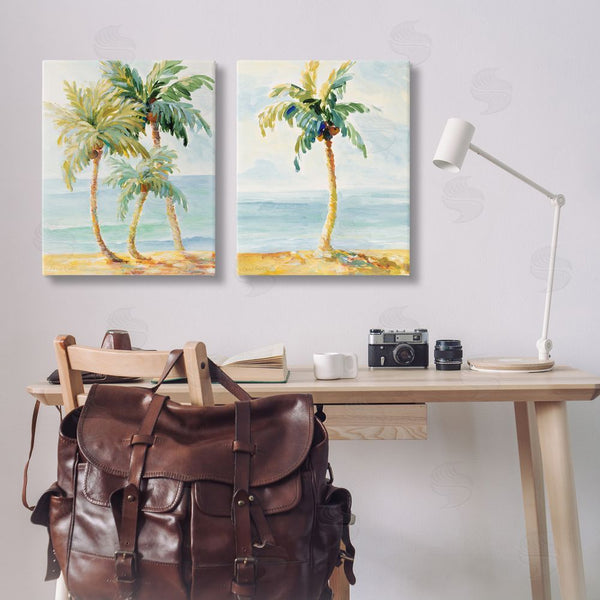 Stupell Industries Lanie Loreth | Tropical Palms Calm Ocean Wall Art